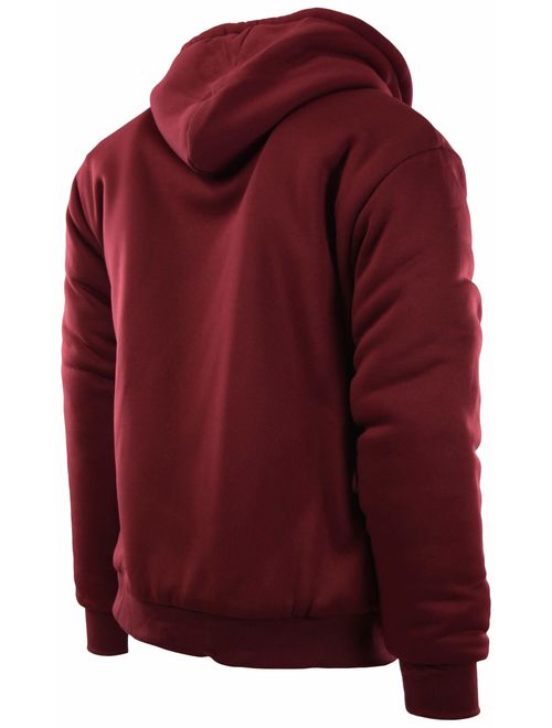 Mens Full Zipper Fleece Basic Hoodie with Lining (Many Designs To Choose From)