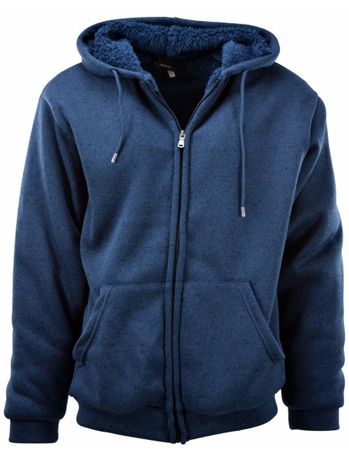 Mens Full Zipper Fleece Basic Hoodie with Lining (Many Designs To Choose From)