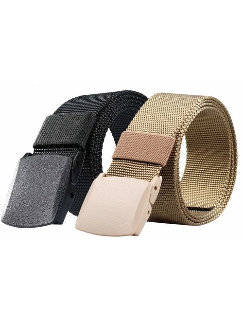 ALAIX Canvas belt for Men & Women Breathable Web Military Tactical Adjustable Belt with Double Plastic Buckle