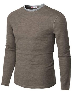 H2H Mens Casual Slim Fit Long Sleeve V-Neck T-Shirts