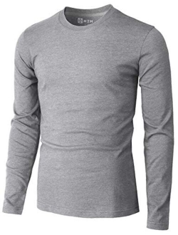 H2H Mens Casual Slim Fit Long Sleeve V-Neck T-Shirts