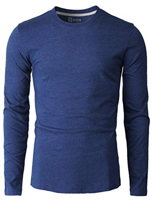 H2H Mens Casual Slim Fit Long Sleeve V-Neck T-Shirts