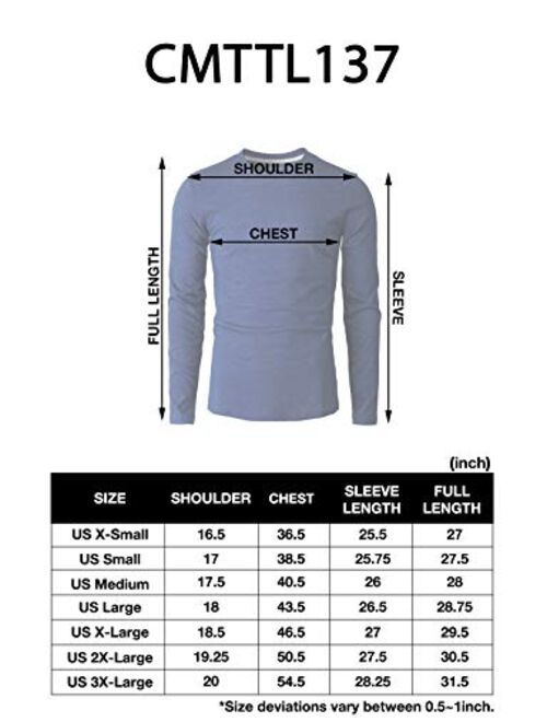 H2H Mens Casual Slim Fit Long Sleeve V-Neck T-Shirts