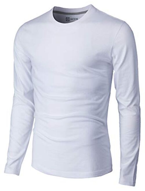 H2H Mens Casual Slim Fit Long Sleeve V-Neck T-Shirts