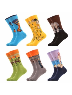 WeciBor Men's Dress Crazy Colorful Novelty Funny Casual Combed Cotton Crew Socks Pack