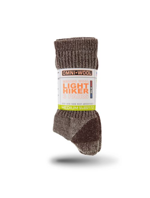 Omni-Wool 3 Pairs Merino Wool Light Hiker Socks