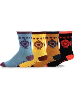 TeeHee Music Cotton Crew Socks for Women and Men 4-Pack