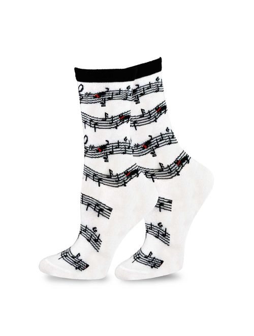 TeeHee Music Cotton Crew Socks for Women and Men 4-Pack