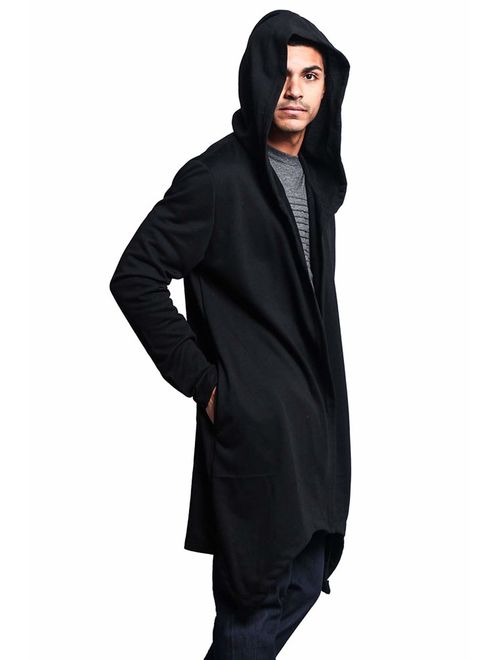 Victorious Men's Long Length Cloak Cardigan Hoodie