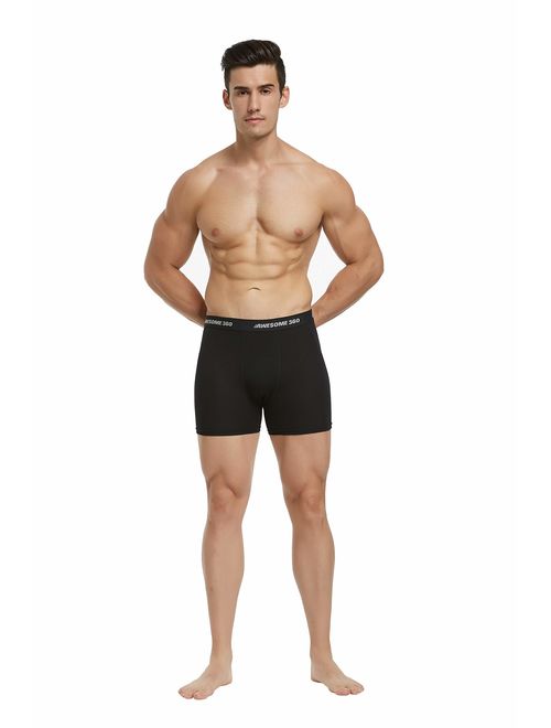 Awesome 360 Men's Cotton Stretch Classic Fit Boxer Briefs No Fly, 5 Pack