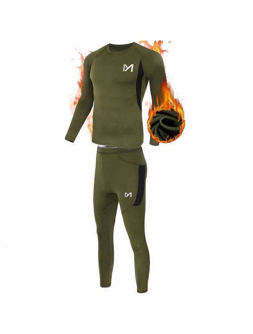 Men's Thermal Underwear Set, Sport Long Johns Base Layer for Male, Winter Gear Compression Suits for Skiing Running