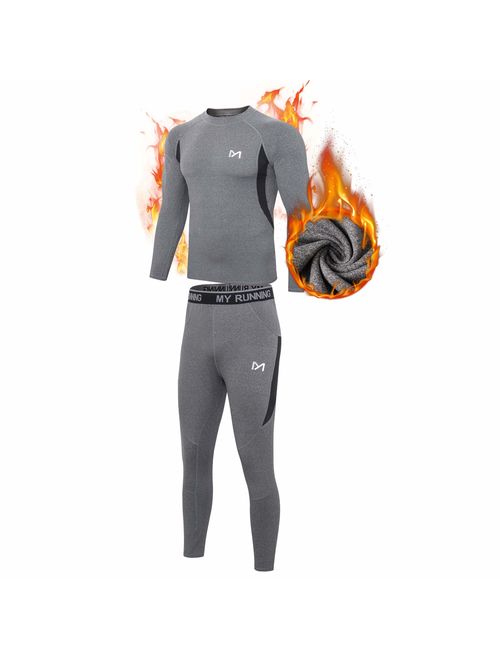 Men's Thermal Underwear Set, Sport Long Johns Base Layer for Male, Winter Gear Compression Suits for Skiing Running