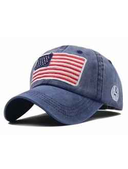 LOKIDVE USA American Flag Baseball Cap Embroidered Polo Style Military Army Hat