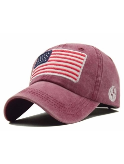 LOKIDVE USA American Flag Baseball Cap Embroidered Polo Style Military Army Hat