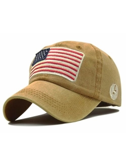 LOKIDVE USA American Flag Baseball Cap Embroidered Polo Style Military Army Hat