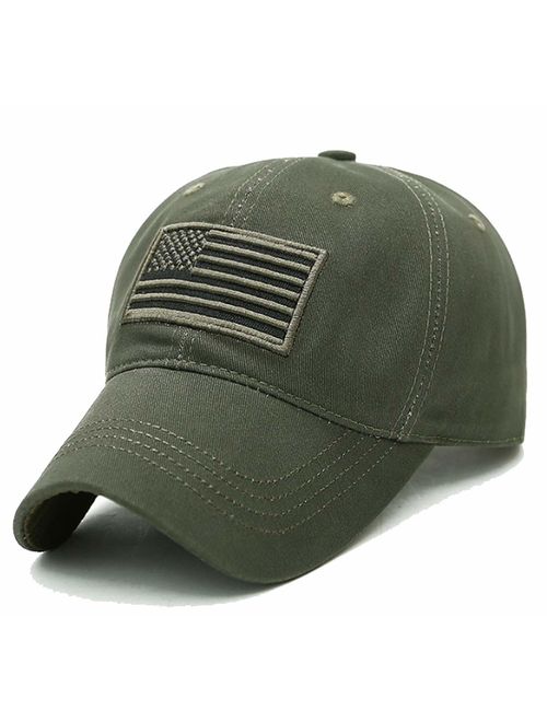 LOKIDVE USA American Flag Baseball Cap Embroidered Polo Style Military Army Hat