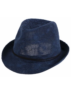 Simplicity Unisex Lightweight Packable Foldable Straw Fedora Hat Beach Sun Hat