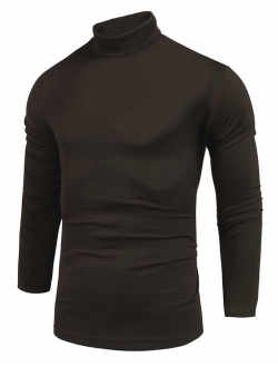 Pacinoble Men's Turtleneck Pullover Sweater Casual Long Sleeve Slim Fit Basic Knitted Thermal Tops