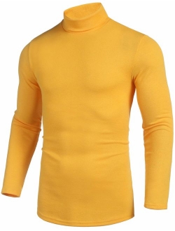 Pacinoble Men's Turtleneck Pullover Sweater Casual Long Sleeve Slim Fit Basic Knitted Thermal Tops