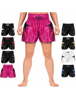 Elite Sports Muay Thai, MMA, Kickboxing Shorts, Kickboxing Muay Thai Training Shorts for Men and Women