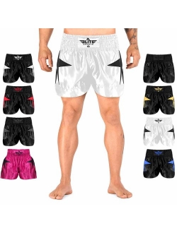 Elite Sports Muay Thai, MMA, Kickboxing Shorts, Kickboxing Muay Thai Training Shorts for Men and Women