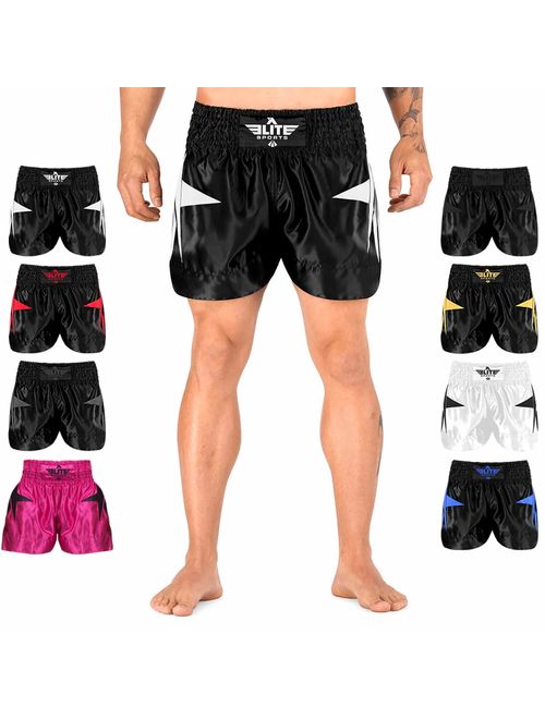 Elite Sports Muay Thai, MMA, Kickboxing Shorts, Kickboxing Muay Thai Training Shorts for Men and Women