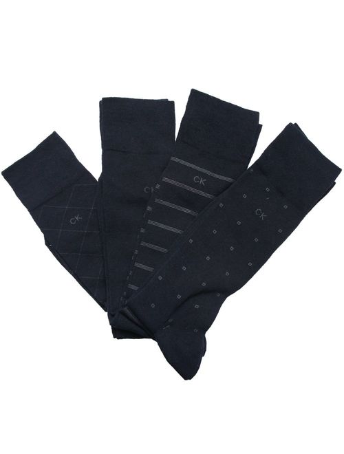 Calvin Klein Men's Argyle Crew Bonus Socks- 4 Pack