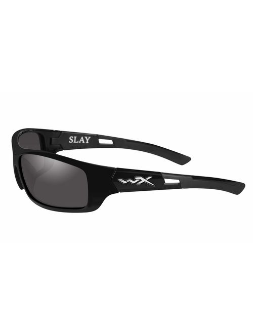 Wiley X Slay Sunglasses, Polarized Smoke Grey, Gloss Black