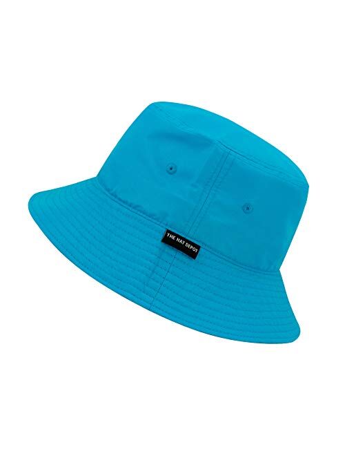 The Hat Depot Washed Cotton Denim Bucket Hat