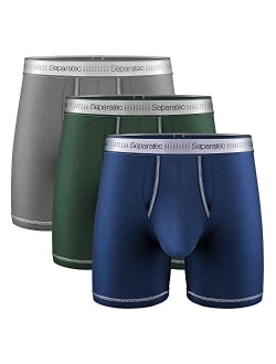 Men's Underwear Stylish Striped Comfort Soft Cotton Boxer Briefs 3 Pack