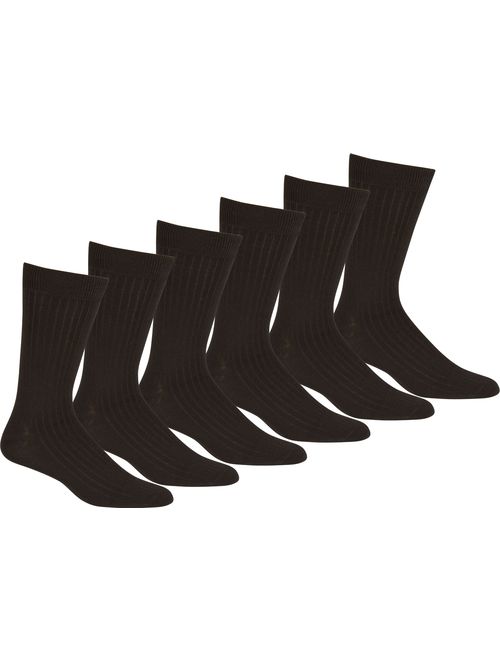 Sakkas Mens Cotton Blend Pattern And Ribbed Dress Socks Value 6-Pack