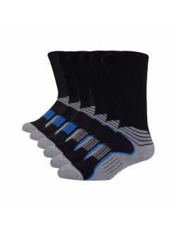 Mens Athletic Performance Crew Socks for Running and Training 6 Pack
