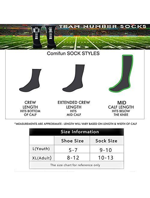 Soccer Socks, Comifun Adults Teens Athletic Player Custom Team Number ID Socks Football Socks 1 Pair