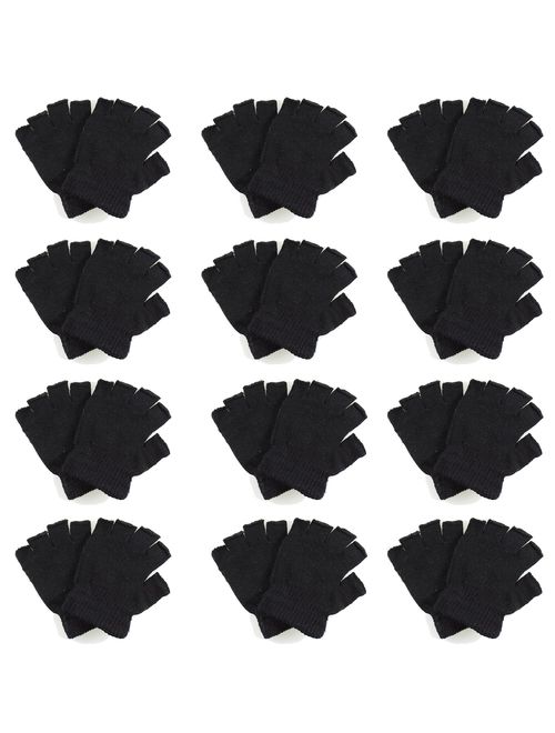 Gelante Classic Adult Winter Fingerless Knitted Magic Gloves Wholesale Lot 12 Pairs