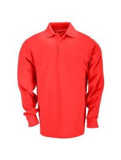 5.11 Tactical Professional Long Sleeve Polo Shirt, Cotton Pique Knit, Reinforced Seams, Style 42056