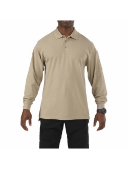 5.11 Tactical Professional Long Sleeve Polo Shirt, Cotton Pique Knit, Reinforced Seams, Style 42056