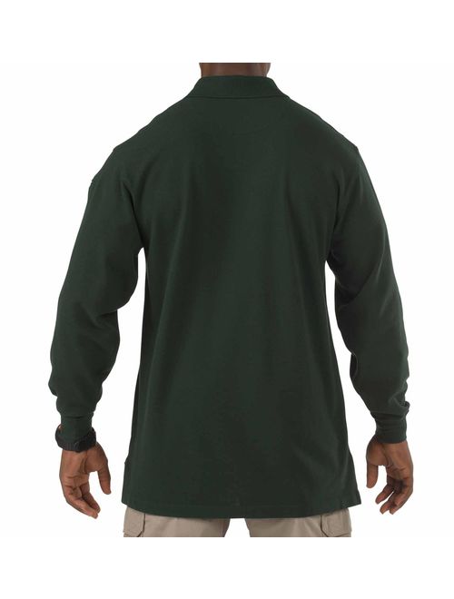 5.11 Tactical Professional Long Sleeve Polo Shirt, Cotton Pique Knit, Reinforced Seams, Style 42056