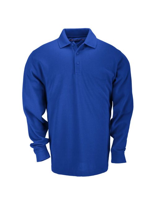 5.11 Tactical Professional Long Sleeve Polo Shirt, Cotton Pique Knit, Reinforced Seams, Style 42056