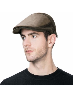 2019 New Mens Winter Wool Newsboy Cap Adjustable Cold Weather Flat Cap Soft Lined