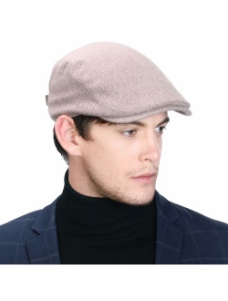 2019 New Mens Winter Wool Newsboy Cap Adjustable Cold Weather Flat Cap Soft Lined