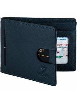 YBONNE Functional Compact RFID Blocking Bifold Wallet for Men, Made of Finest Genuine Leather