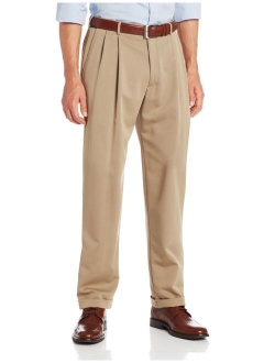 Men's Two-Tone Herringbone Expandable-Waist Pleat-Front Dress Pant