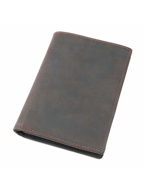 Polare Men's Functional RFID Blocking Leather Passport Holder Travel Bifold Wallet