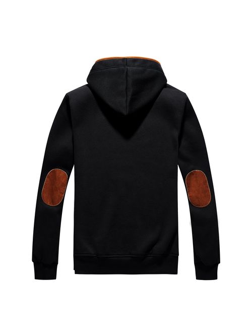 YuKaiChen Men's Fleece Hoodie Button-up Jacket Hooded Sweatshirt