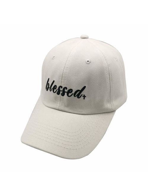 Waldeal Embroidered Blessed Women Men Adjustable Distressed Dad Hats Faith Thankful Baseball Cap