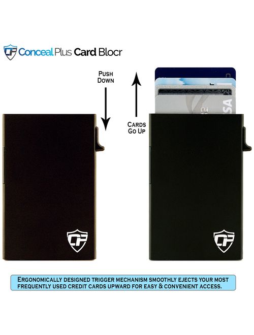 Card Blocr Credit Card Wallet RFID Blocking Slim Minimalist Card Holder Leather Carbon Fiber or Saffiano Covers for Men or Women