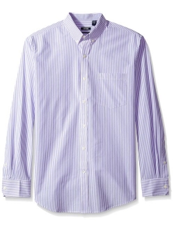 Men's Button Down Long Sleeve Stretch Performance Stripe Shirt