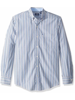 Men's Button Down Long Sleeve Stretch Performance Stripe Shirt