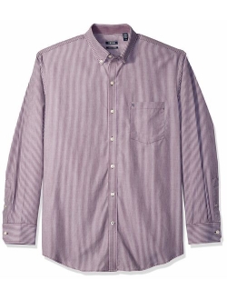 Men's Button Down Long Sleeve Stretch Performance Stripe Shirt