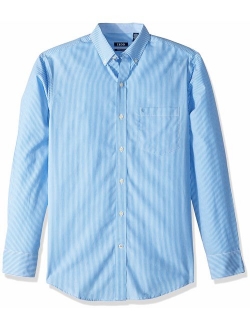 Men's Button Down Long Sleeve Stretch Performance Stripe Shirt